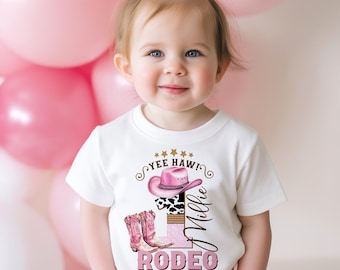 My First Rodeo Birthday Shirt, Editable Cowgirl Western Design (Digital Download)