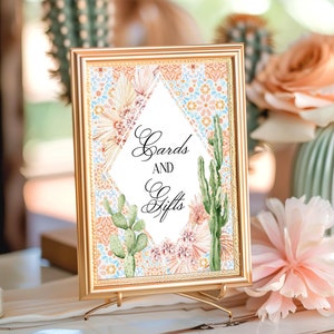 Cactuskaarten en geschenken Baby shower Sign Instant download Modern Baby Shower Sign Cactussen Boho Desert Board Sign Toscaanse decoratie BS225
