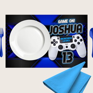 Video Game Decor Sheet Gaming Party Favor Gamer Birthday Placemat Personalized Plate Sheet Gaming Place Mat GMB1