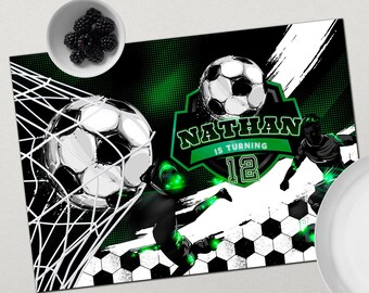Soccer Birthday Placemat Template: Editable Party Tablescape (Digital Download)
