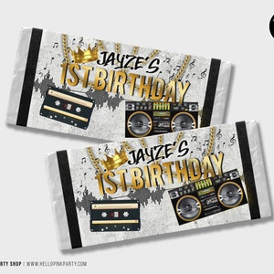 Notorious Birthday candy bar wrapper, Template Printable, Hip Hop Birthday chocolate labels, Editable Template Big One