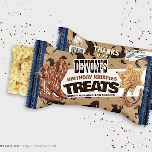 Cowboy Birthday candy bar wrapper, Printable templates, 1st rodeo saddle up rice krispie labels, Cowboy western Editable rice treat corjl
