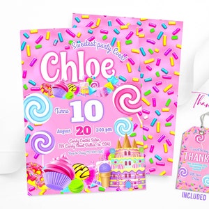 Candyland Birthday Invitation: Editable Candy Editable Template (Digital Download)