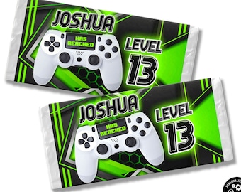 Gamer Birthday Candy Bar Wrapper: Editable Chocolate Label (Digital Download)