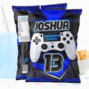 Birthday chip bag Wrapper, Template Printable, Birthday chip bag, Corjl Editable chip bag, Chip bag template, Potatoes wrapper, chip labels