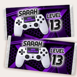 Gamer Birthday Candy Bar Wrapper: Editable Template (Digital Download)