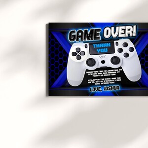 Carte de remerciement modifiable pour l'anniversaire du joueur, carte de remerciement de jeu de contrôleur de jeu carte de remerciement pour jeu de cartes de remerciement GMB1