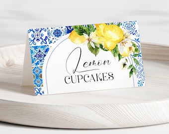 Lemon Baby Shower Food Label Template: Positano Amalfi Coast (Digital Download) BS224