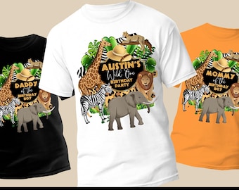 SAFARI Birthday Party t-shirt design Editable Template Printable Jungle animals t-shirt animal print Editable dtf sublimation t-shirt design