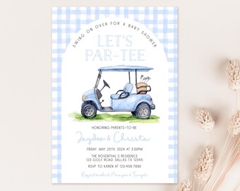 Editable Golf Cart Baby Shower Invitation: Par-Tee Theme (Digital Printable) BS227