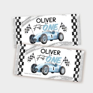 Editable Race Car Chocolate Bar Labels Racing Birthday Fast One Party Race Car Candy Bar Wrapper instant Download editable Template