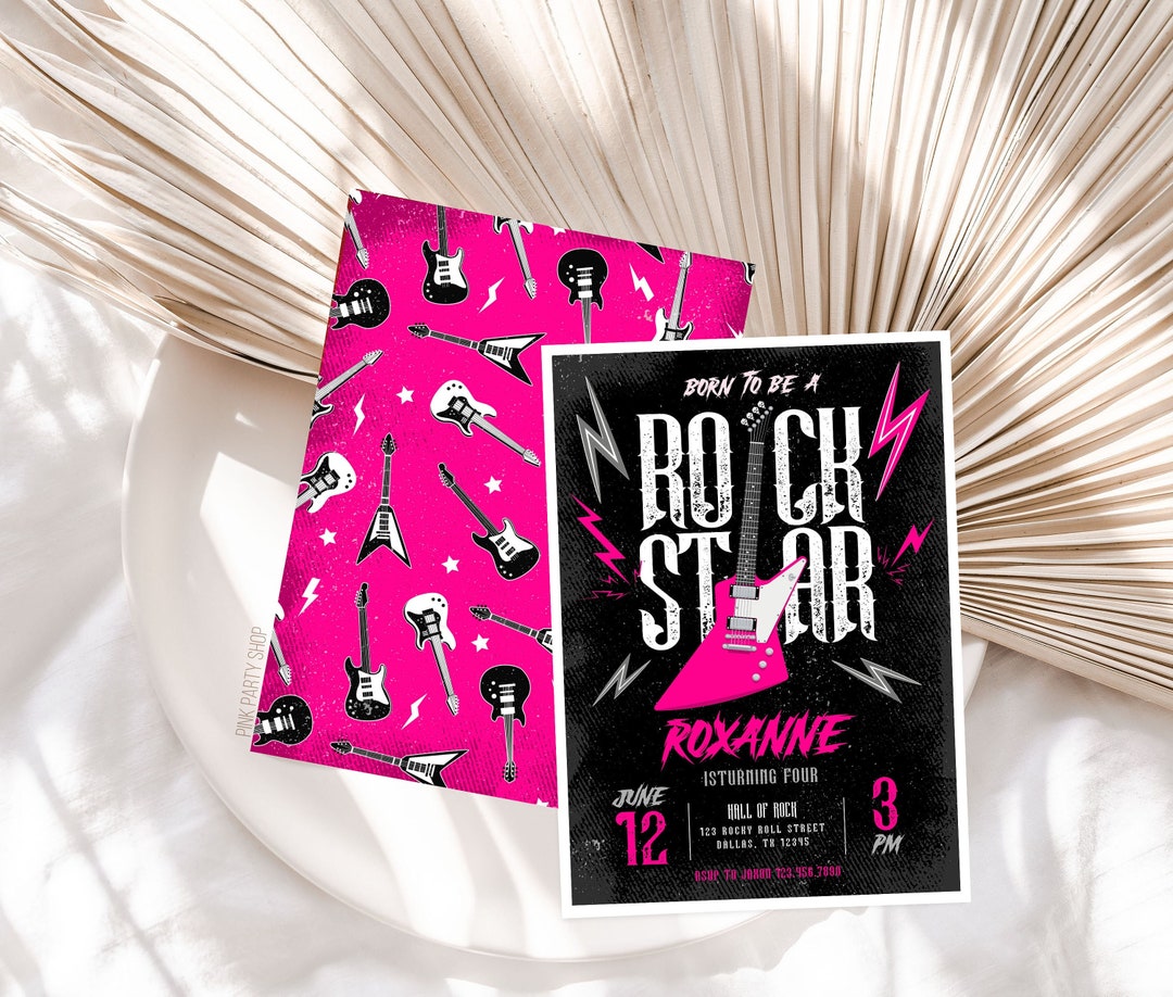 Rock and Roll Birthday Invitation Template Printable, Rock Party ...