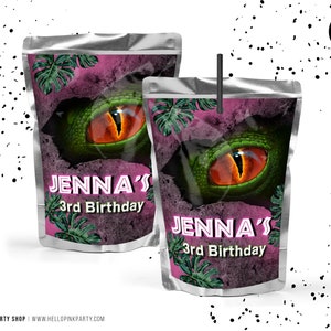 Jurassic Birthday Party Bundle Kit Template Printable Pink Dinosaur ...