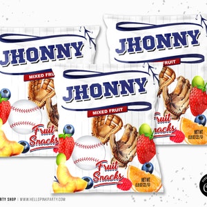 Baseball Geburtstag Obst Snack Tasche, druckbare Vorlagen, Softball Geburtstag Süßigkeiten Tasche, Batter up Sport Bearbeitbare Wrapper Etiketten Baseball Party
