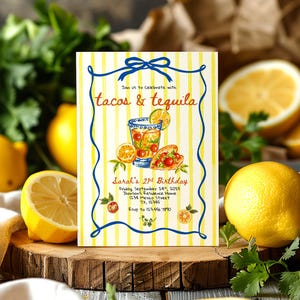 Tacos and Tequila Birthday Invitation: Modern Mexican Party (Digital Canva Template)