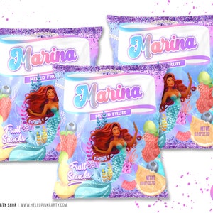 Mermaid Birthday Candy Bar Label, Printable Templates, Under the Sea ...