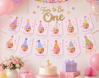 Its Fun To Be One Monthly Photo Banner Garland (Editable Canva Template)