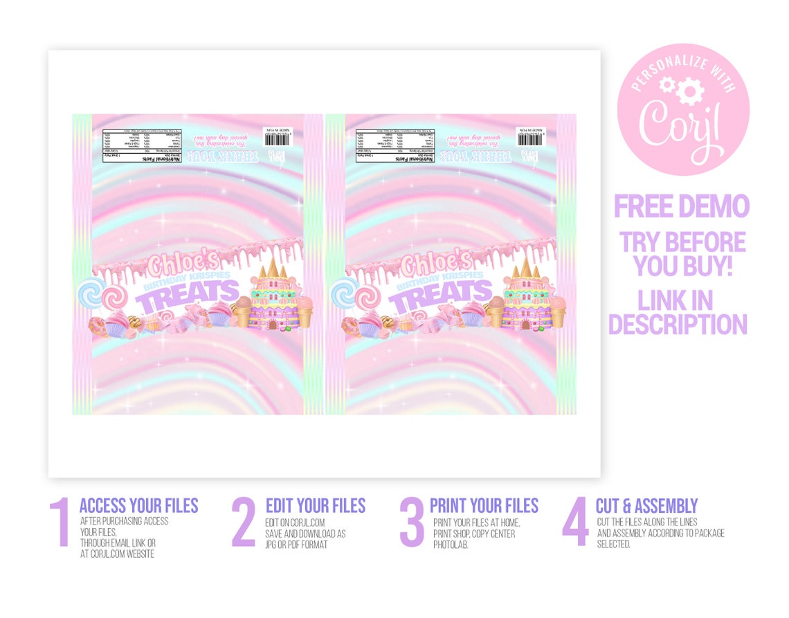 Kids Birthday Candy Bar Wrapper Printable Templates Kids - Etsy