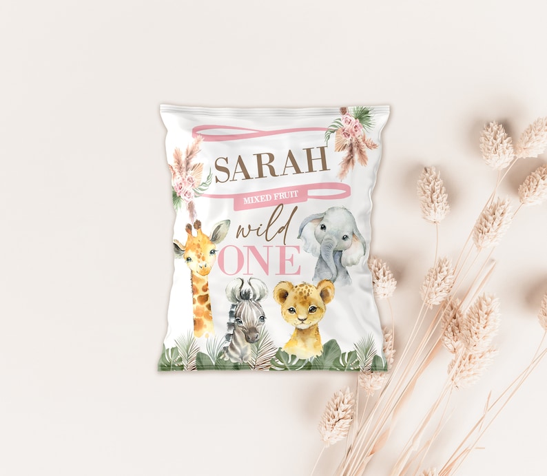 Partygåva med vilda djur till tjejen: Safaridjursdekorationer (digital nedladdning) bild 8
