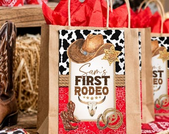 Cowboy Birthday Gift Bag Label: Western Rodeo Template (Digital Download)