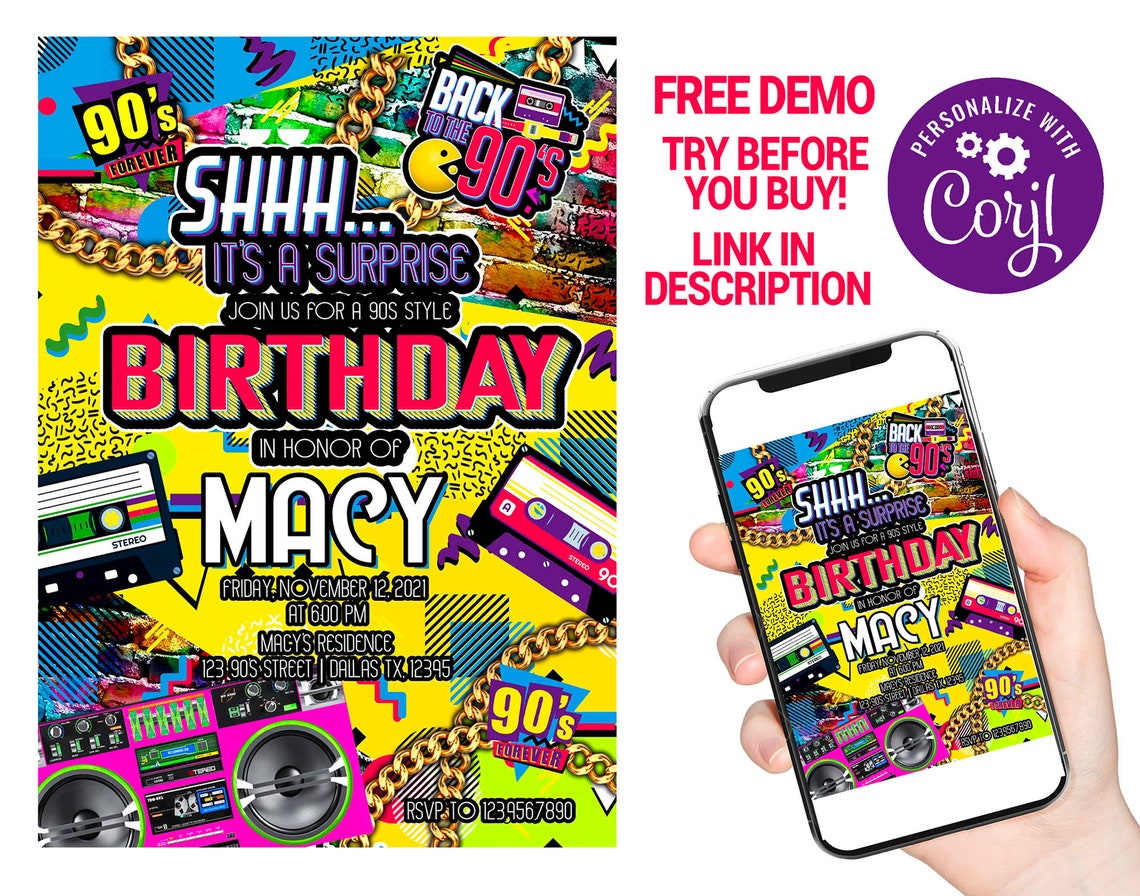 Editable Birthday Invitation Template Printable Birthday Etsy