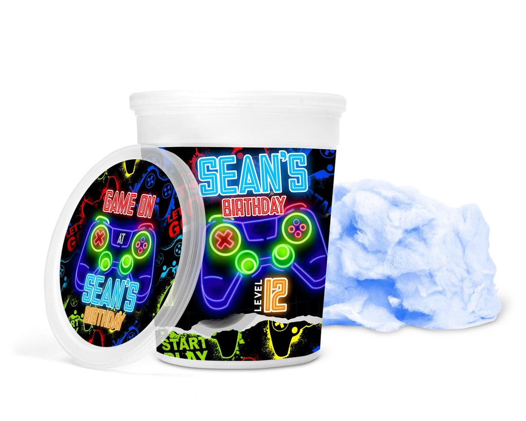Gamer Birthday Cotton Candy Wrapper, Printable Template Gaming Theme ...