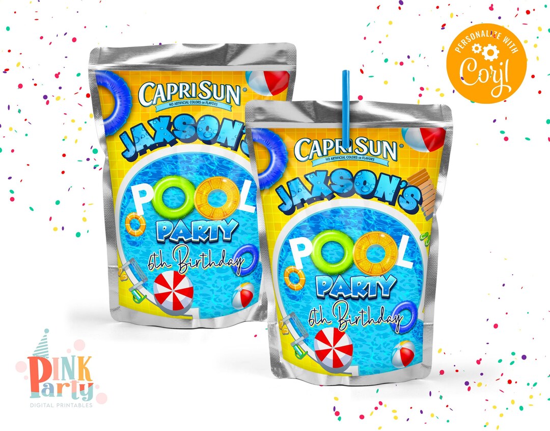 Kids Birthday Caprisun Labels Printable Templates Kids - Etsy