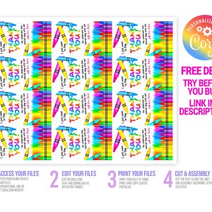 Crayon Birthday Invitation Editable Template Printable Arts Crafts ...