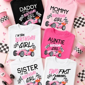 Two Fast Birthday T-Shirt Design: Pink Race Car, Editable Template (Digital Download)