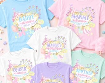 Circus Birthday T-Shirt Design: Editable Pastel Colors Carnival Template (Digital) CB10