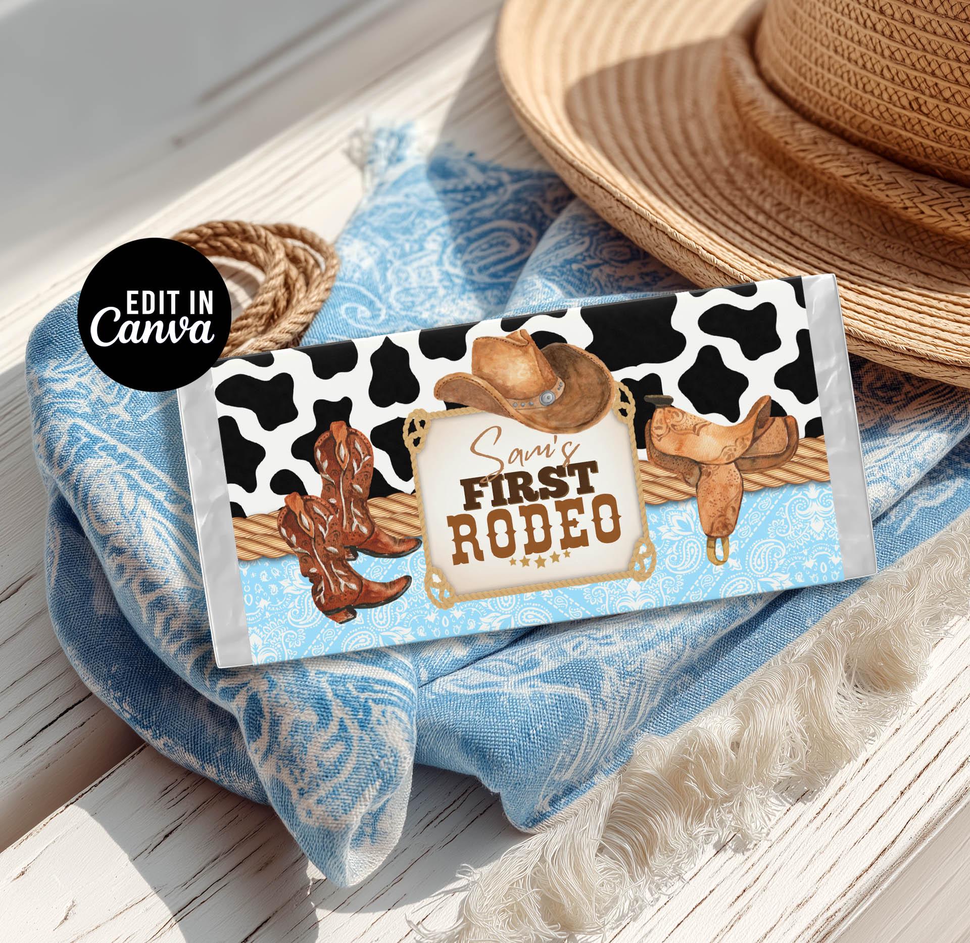 Cowboy 1st Rodeo Party Bundle: Western Editable Labels (digital ...
