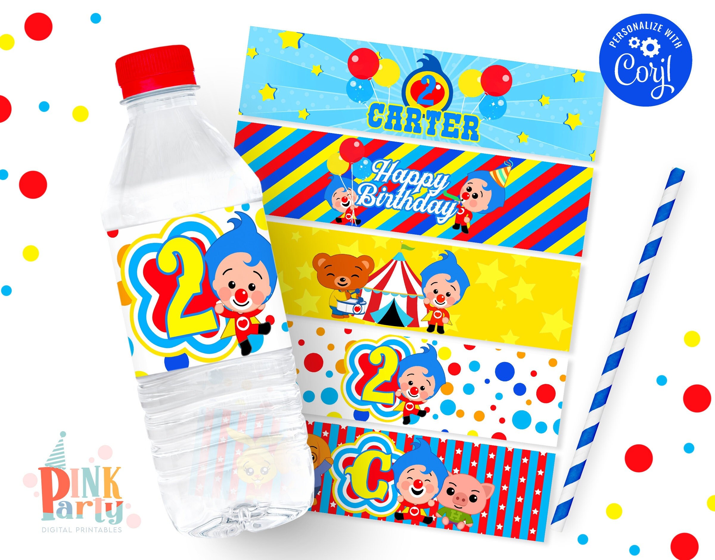 Kids Birthday Water Labels Wrapper Printable Templates Kids - Etsy