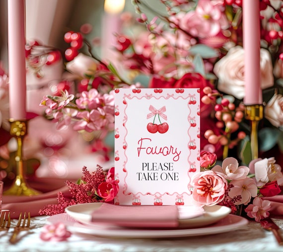 200 Stück Kirsch-Konfetti Set – Rosa Schleifen & Kirschen Für Süße Partydekoration | Babyshower, Geburtstag