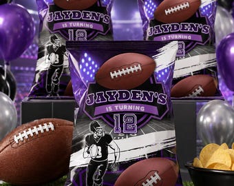 Football Birthday Chip Bag Template (Digital Download)
