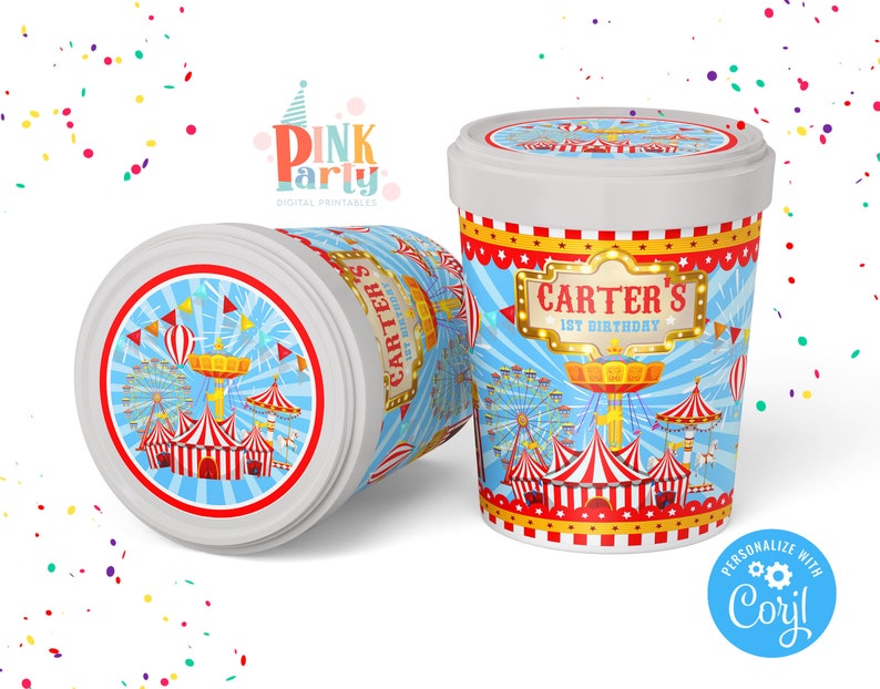 Kids Birthday Cotton Candy wrapper, Template Printable, kids Birthday favor labels, kids Editable wrappers Editable template cotton candy image 2