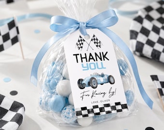 Race Car Birthday Favor Tags: Two Fast Party, Printable Template (Digital Download)
