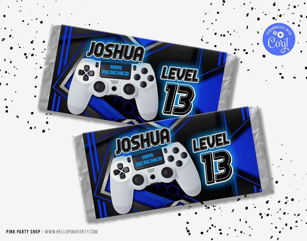 Gamer Birthday Candy Bar Wrapper, Template Printable, Gaming Birthday ...