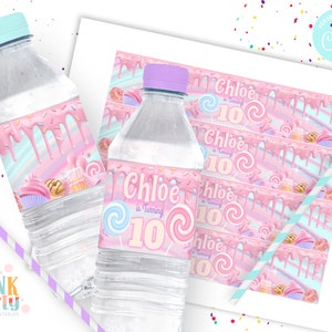 Candyland Birthday Cotton Candy Wrapper, Template Printable, Candy ...