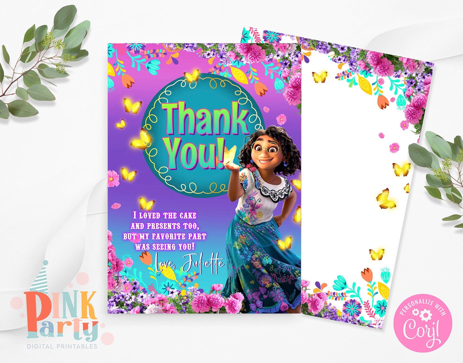 Kids Birthday Thank You Card Template Printable Kids Birthday | Etsy