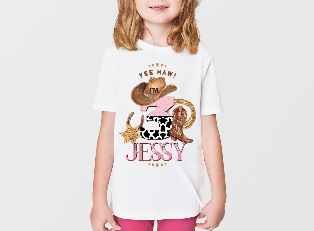 Cowgirl Birthday Party T-shirt Design, Template Printable, 1st Rodeo T ...