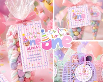 Its Fun To Be One Favor Tags, Editable Canva Template, Digital Download