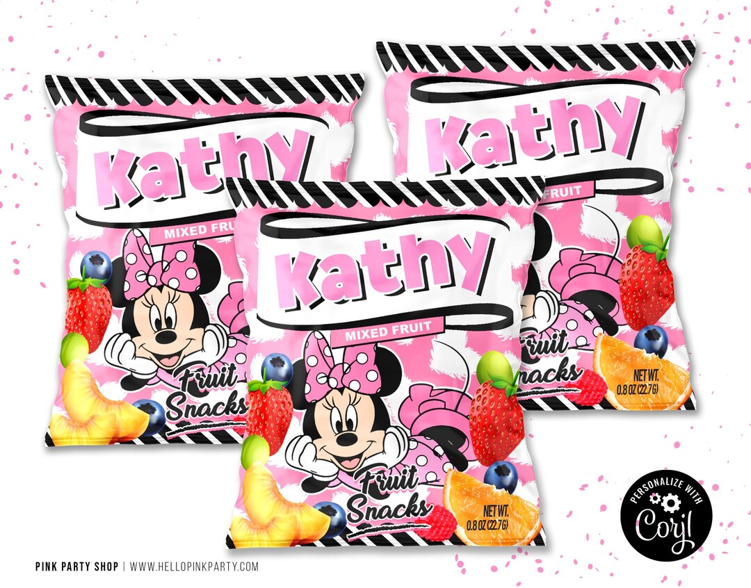 Kids Birthday Fruit Snacks Bag Template Printable Kids - Etsy