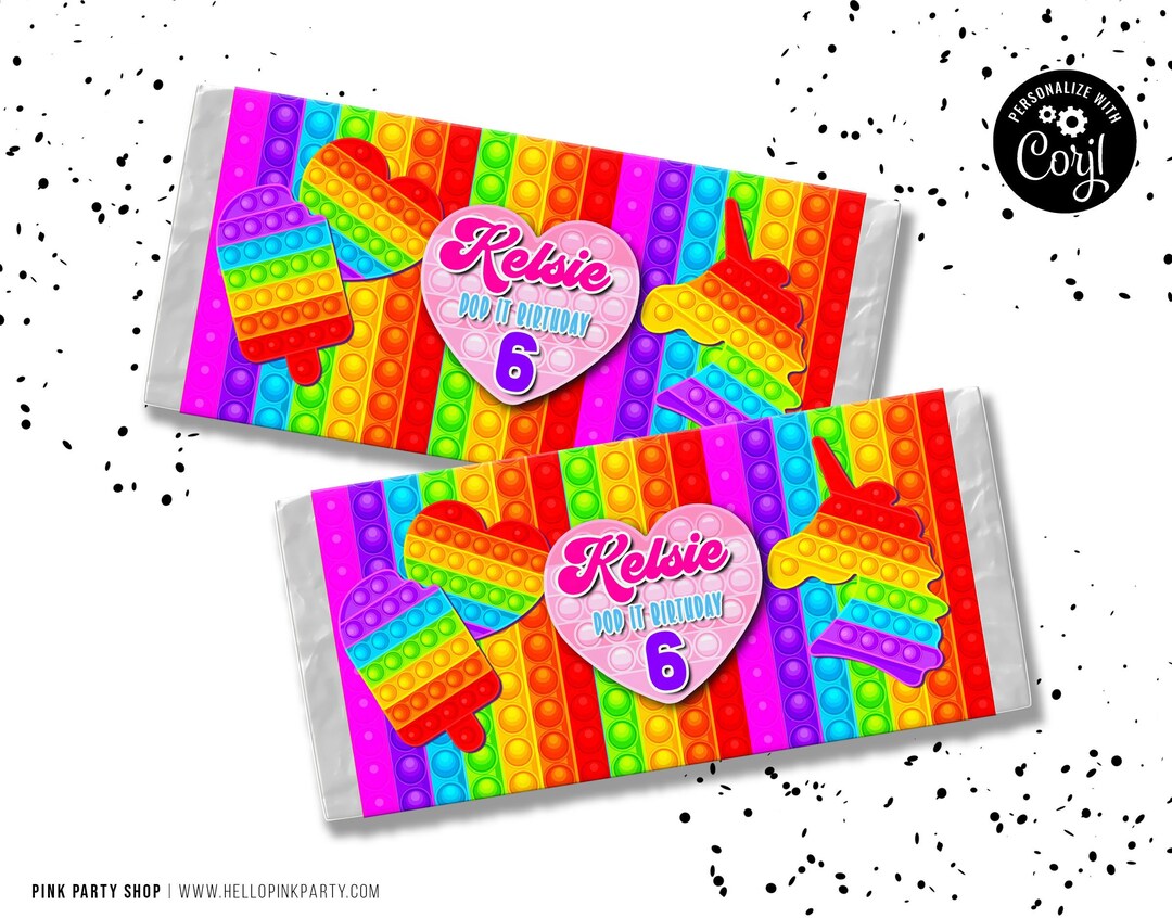Kids Birthday Candy Bar Wrapper Template Printable Kids - Etsy