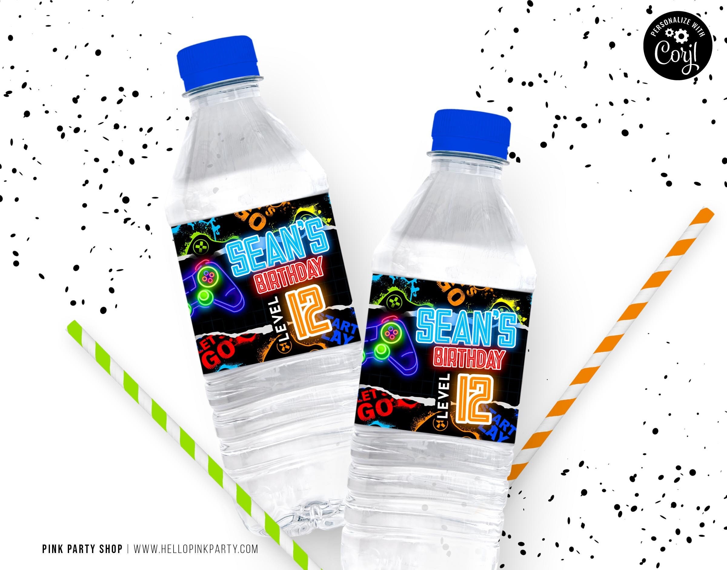 Gamer Water Bottle, Kids Name Water Bottle, Video Game Party Favor, Gamer  Gift for Teen 