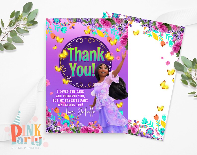 Kids Birthday Thank You Card Template Printable Kids Birthday Etsy