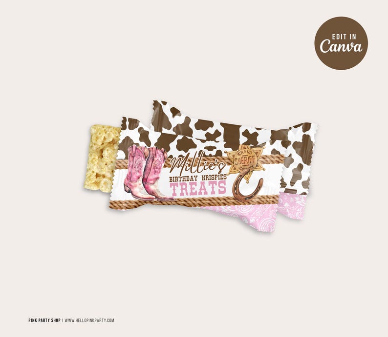 Cowgirl 1st Rodeo Birthday Party Bundle: Editable Pink Western Labels ...