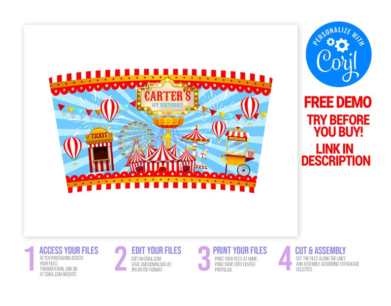 Kids Birthday Cotton Candy Wrapper Template Printable Kids - Etsy