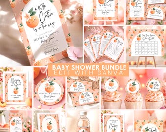 Little Cutie Baby Shower Bundle: Invitation Signs Games Pack (Digital Download) CI37