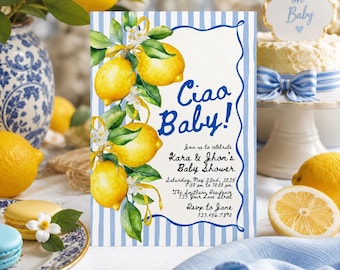 Italian baby shower invitation editable digital template