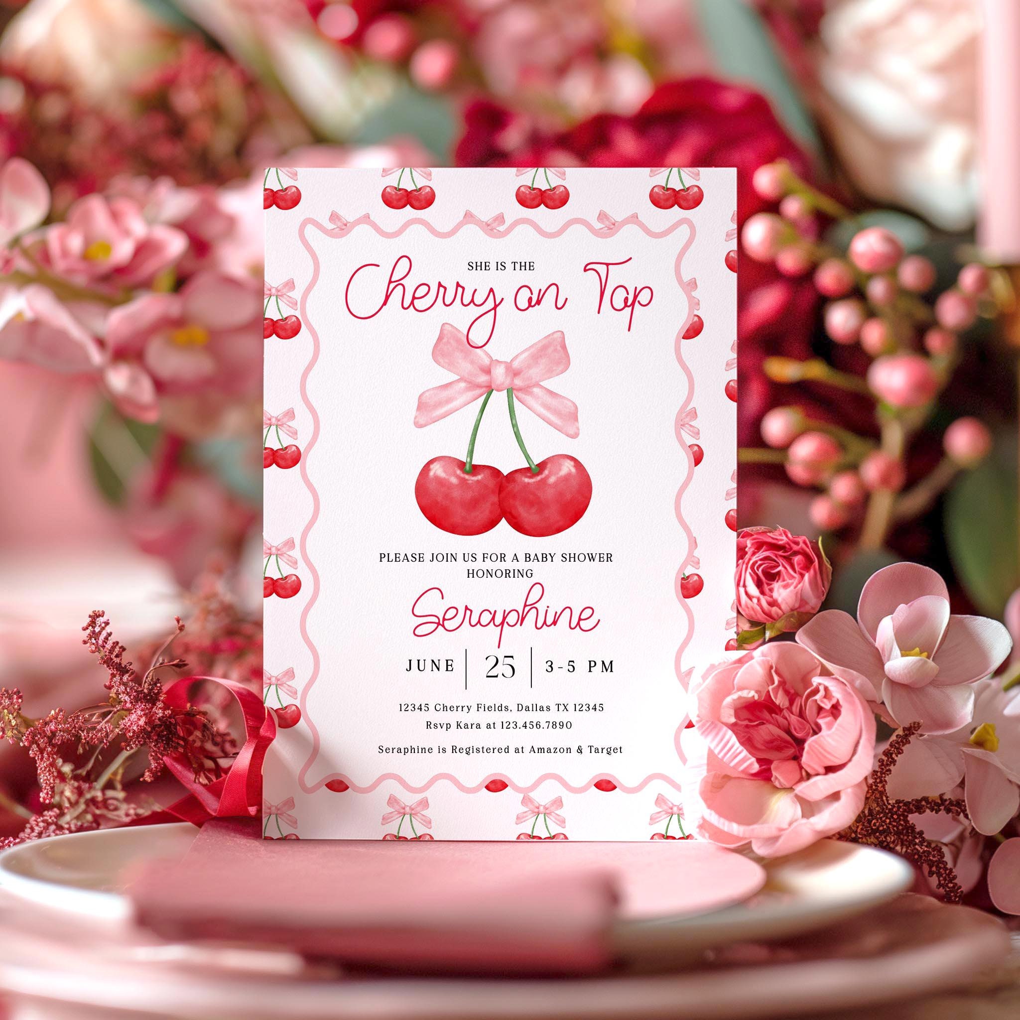 Baby Shower Invitation Pink And Red